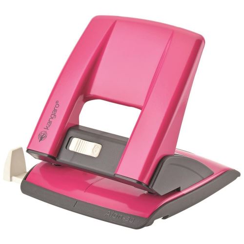 Perforator Kangaro Aion-30 din metal, 30 coli, roz fucsia