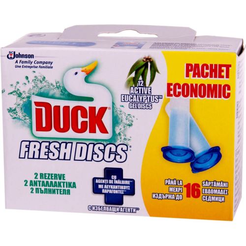 Odorizant toaleta DUCK Fresh Discs rezerva 2 x 6 discuri cu gel, Eucalypt