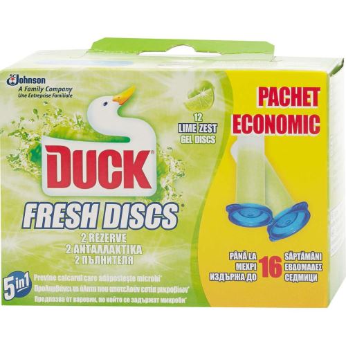 Odorizant toaleta DUCK Fresh Discs rezerva 2 x 6 discuri cu gel, Lime
