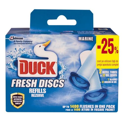 Odorizant toaleta DUCK Fresh Discs rezerva 2 x 6 discuri cu gel, Marin