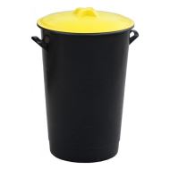Tomberon din plastic, colectare selectiva, 60 litri, cu capac galben