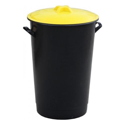 Tomberon din plastic, colectare selectiva, 60 litri, cu capac galben