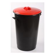 Tomberon din plastic, colectare selectiva, 60 litri, cu capac rosu