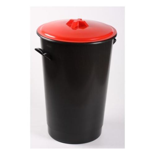 Tomberon din plastic, colectare selectiva, 60 litri, cu capac rosu