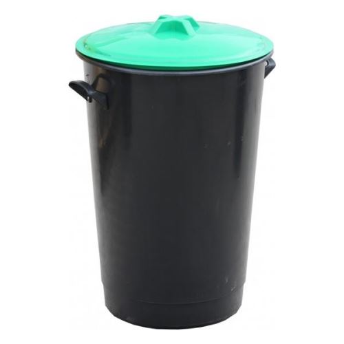 Tomberon din plastic, colectare selectiva, 60 litri, cu capac verde