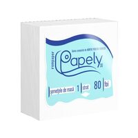 Servetele de masa Papely, celuloza alb, 1 strat, 30 x 30 cm, 80 buc/set