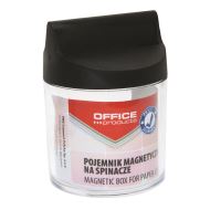 Suport agrafe OFFICE Products, magnetic, rotund, plastic transparent
