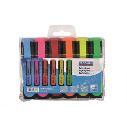 Textmarker DONAU D-text, scriere de 1 -5 mm, set 6 culori