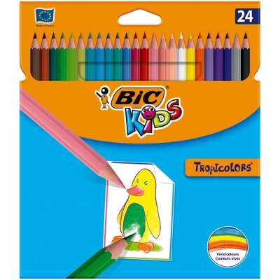 Creioane color BIC Kids Tropicolors 24 culori