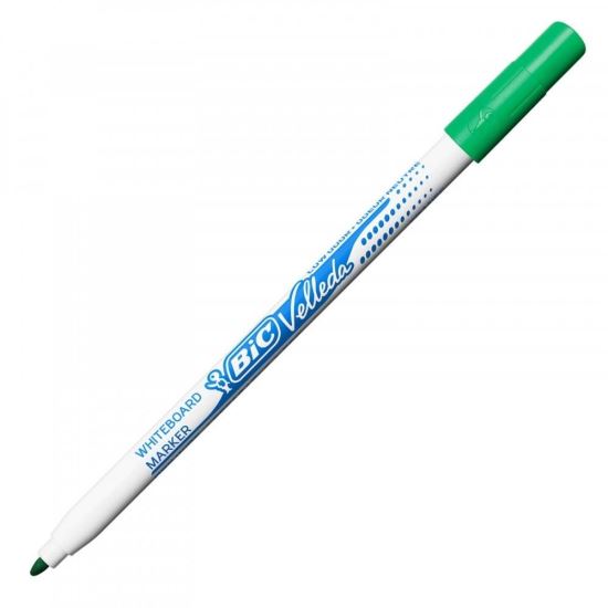 Marker whiteboard Bic Velleda 1721, varf subtire rotund, scriere 1 mm, corp subtire, verde