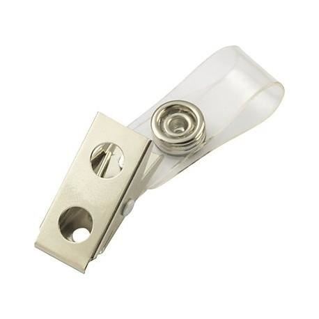 Clips pentru ecuson Eco, cu capsa rotunda, transparent