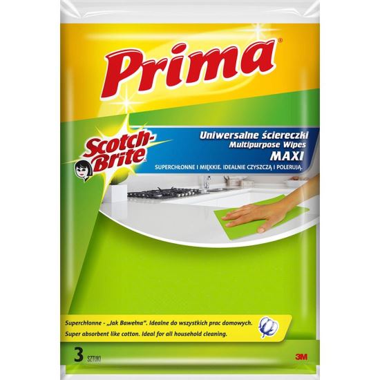 Laveta universala Scotch Brite Prima, super absorbante, 3 buc/set, verde