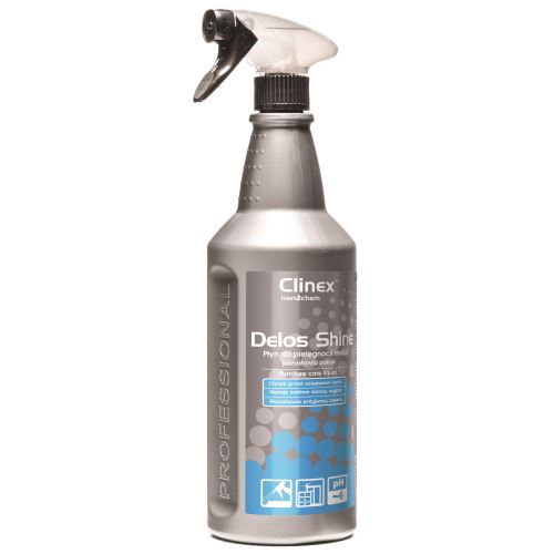 Solutie pentru lemn si laminate Clinex Delos Shine, antistatic, pulverizator, 1000 ml