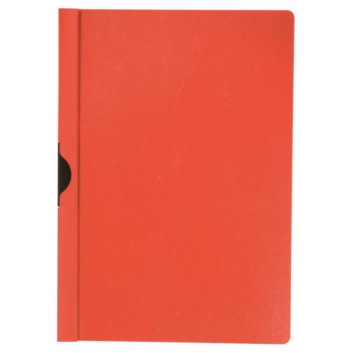 Mapa din plastic Q-CONNECT cu clips lateral metalic, A4, 200/350 microni, rosu