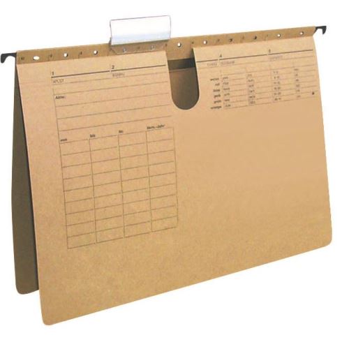 Dosar suspendabil Q-CONNECT, A4, cu sina si eticheta, carton 250 gsm, maro