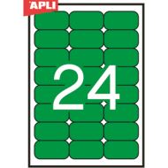 Etichete autoadezive APLI Color, 24/A4, 70 x 37 mm, rotunjite, 20 coli/top, verde