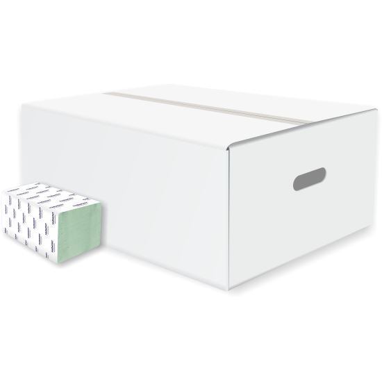 Prosoape hartie HARMONY Professional, pliate V, reciclat verde, 2 straturi, 200 foi, 23 x 24 cm, 20 pachete/bax