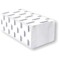 Prosoape hartie HARMONY Professional, pliate V, reciclat alb, 2 straturi, 150 foi, 23 x 24 cm, 20 pachete/bax