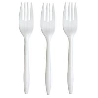 Furculita din plastic Basic, 100 buc/set, alb