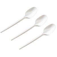 Lingura din plastic Basic, 100 buc/set, alb