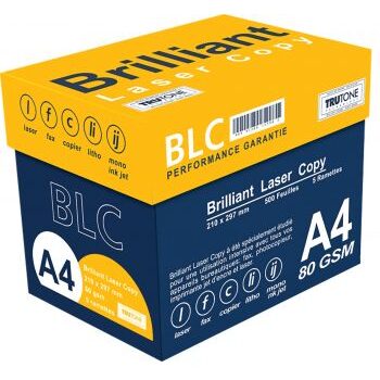 Hartie copiator BRILLIANT BLC, A4, 80 gr, clasa B, alb 161 CIE, 5 topuri/BAX