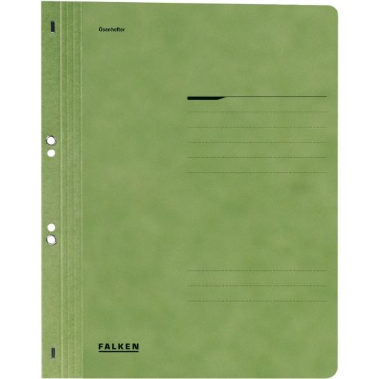 Dosar din carton Falken, de incopciat cu capse, coperta 1/1, sina groasa, 250g/mp, verde 