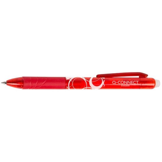 Roller cu mecanism si grip Q-CONNECT Erasable 0.7 mm, rosu