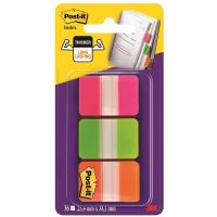 Page marker din plastic Post-it Strong (686-PGOEU), 38 x 25 mm, grosime 140 microni, set 3 x 22 file, culori intense