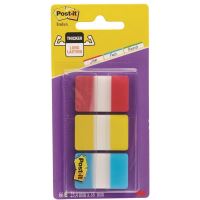 Page marker din plastic Post-it Strong (686-RYB), 38 x 25 mm, grosime 140 microni, set 3 x 22 file, culori intense