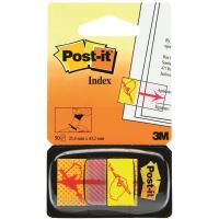 Page marker din plastic Post-it "Hand+Pen" (680-31), in dispenser, 25 x 43 mm, 50 file, galben