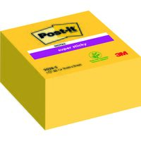 Cub notite adezive Post-it Super Stiky (2028-S), 76 x 76 mm, 350 file, galben intens