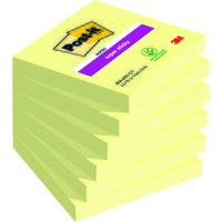 Notite adezive Post-it Super Stiky (654-6SSCY-EU), 76 x 76 mm, galben pal, 90 file