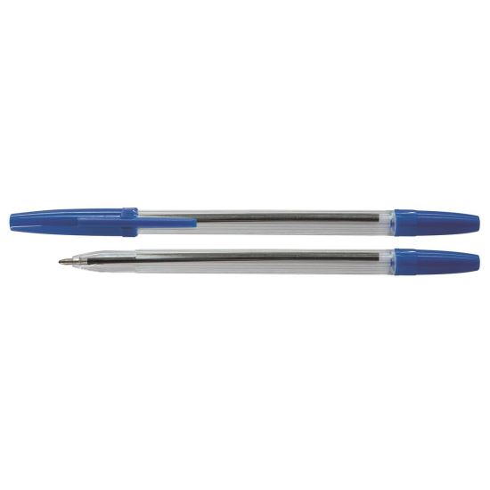 Pix fara mecanism OFFICE Products, corp transparent, scriere de 0.7 mm, albastru