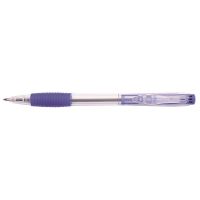 Pix cu mecanism OFFICE Products, corp transparent cu grip, scriere de 0.5mm, albastru