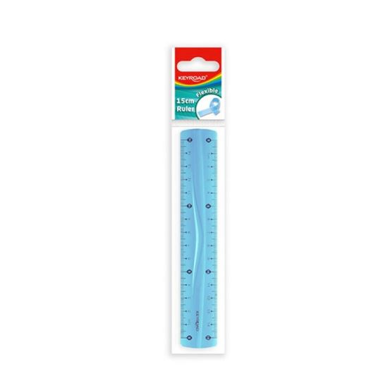 Rigla din plastic KEYROAD 15 cm, flexibila,color, blister
