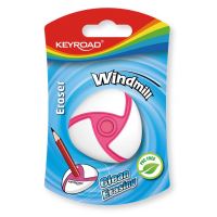 Radiera KEYROAD Windmill Design, alb/color, blister