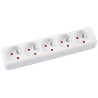 Prelungitor OFFICE Products fara intrerupator, 5 prize si cablu de 3 m, cu pamantare, alb