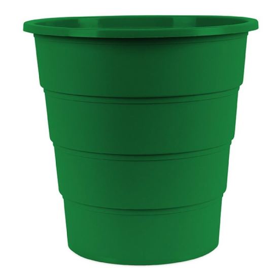 Cos din plastic OFFICE Products, circular, mat, 16 litri, inaltime 31 cm, verde