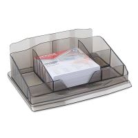 Organizator de birou OFFICE Products, 6 compartimente, cub hartie alb inclus, fumuriu