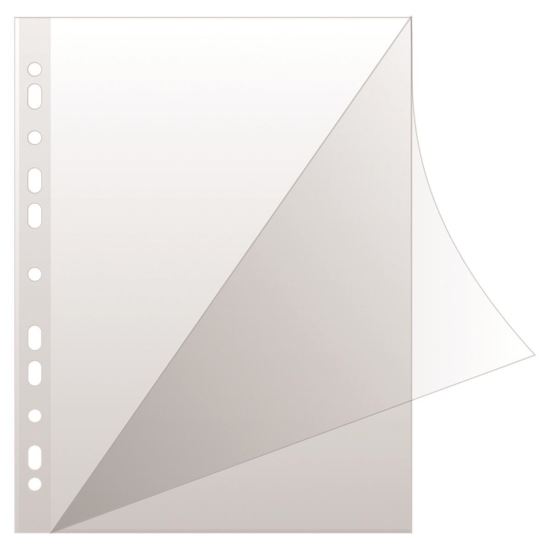Folie protectie Q-CONNECT, A4, deschidere laterala, cristal, 100 microni, multiperforatii, 100 file/set