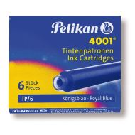 Patroane Pelikan 4001, scurte, 6 buc/set, albastru
