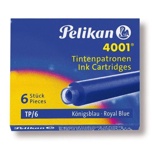 Patroane Pelikan 4001, scurte, 6 buc/set, albastru