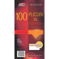Plic pachet DL (110 x 220 mm), alb, autoadeziv, 100 bucati 
