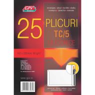 Plic pachet C5 *TC (162 x 229 mm), alb, siliconic, 25 bucati