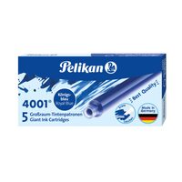 Patroane mari Pelikan, rezerve stilou, 5 buc/set, albastru royal