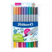 Carioci Pelikan C304 Colorella Twin cu doua varfuri (1+2 mm), set 10 bucati = 20 culori