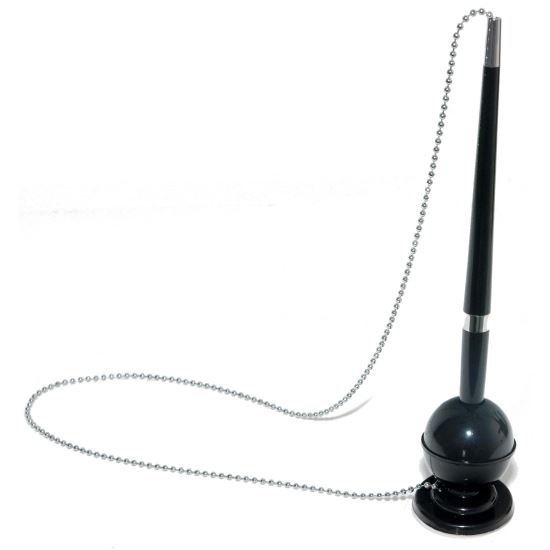 Pix cu suport adeziv OFFICE Products, cu lanstisor metalic, corp negru, scrie albastru