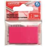 Page marker din plastic OFFICE Products, 25 X 43 mm, 50 file, roz neon