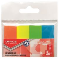Page marker din plastic OFFICE Products, 20 x 50 mm, set 4 x 40 file color