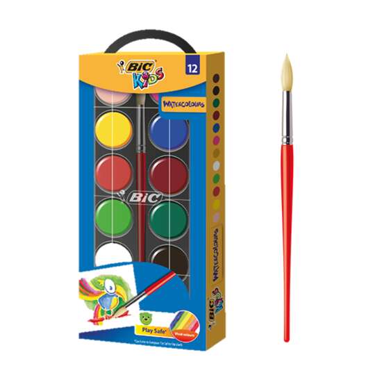 Acuarele BIC 12 culori cu pensula